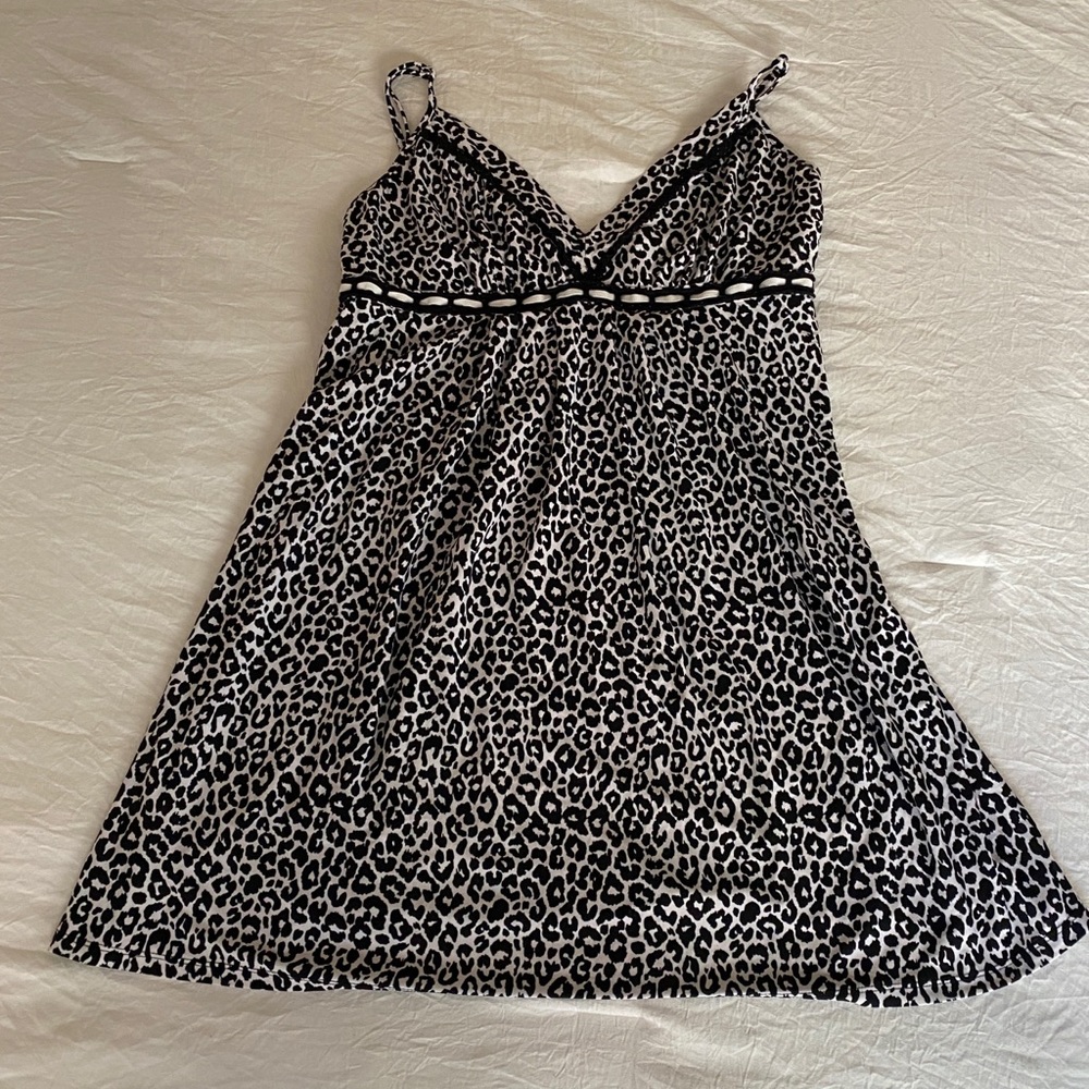 adorable y2k cheetah print slip dress